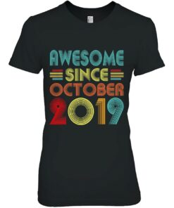 Awesome Since October 2019 4 Years Old Vintage 4Th Birthday 2