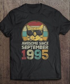 Awesome Since September 1995 27Th Birthday Gifts Cat Lovers 1