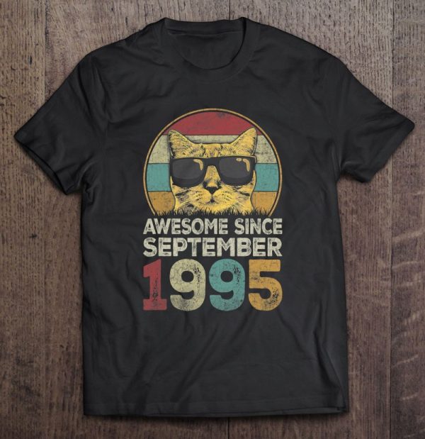 Awesome Since September 1995 27Th Birthday Gifts Cat Lovers