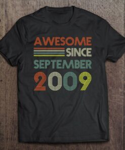 Awesome Since September 2009 Vintage Birthday Girls Boys 1