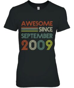 Awesome Since September 2009 Vintage Birthday Girls Boys 2