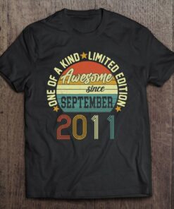 Awesome Since September 2011 11 Yrs Old 11St Birthday Retro 1