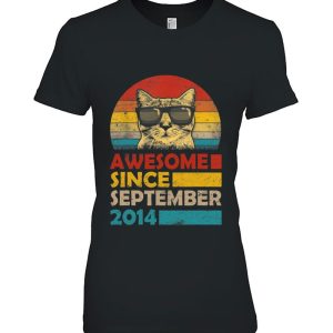 Awesome Since September 2014 8Th Birthday Gift Cat