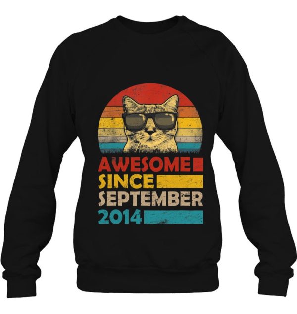 Awesome Since September 2014 8Th Birthday Gift Cat