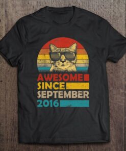 Awesome Since September 2016 6Th Birthday Gift Cat 1