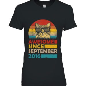 Awesome Since September 2016 6Th Birthday Gift Cat 2