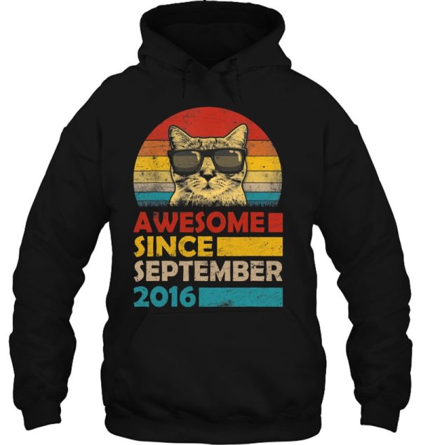 Awesome Since September 2016 6Th Birthday Gift Cat