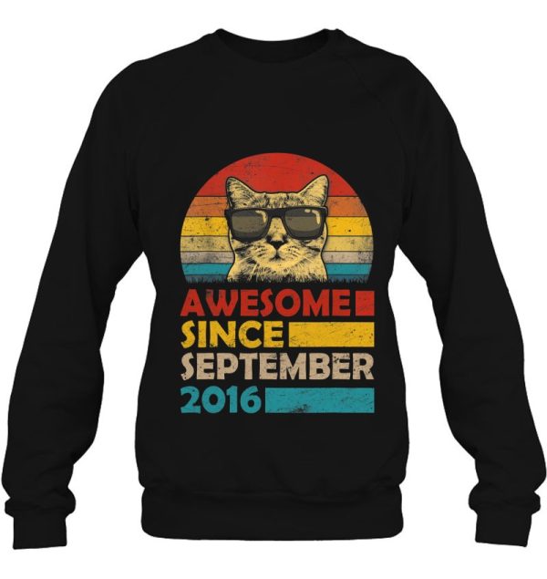 Awesome Since September 2016 6Th Birthday Gift Cat