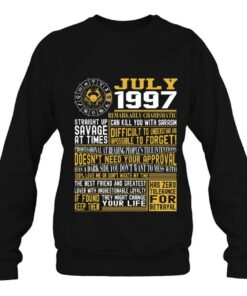 Best Born In July 1997 Facts Shirts For Mens Womens 4