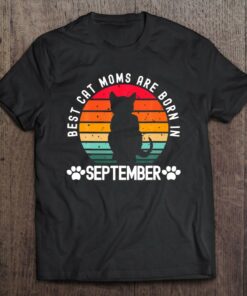 Best Cat Moms Born In September Retro Birthday Men Cat Mommy 1