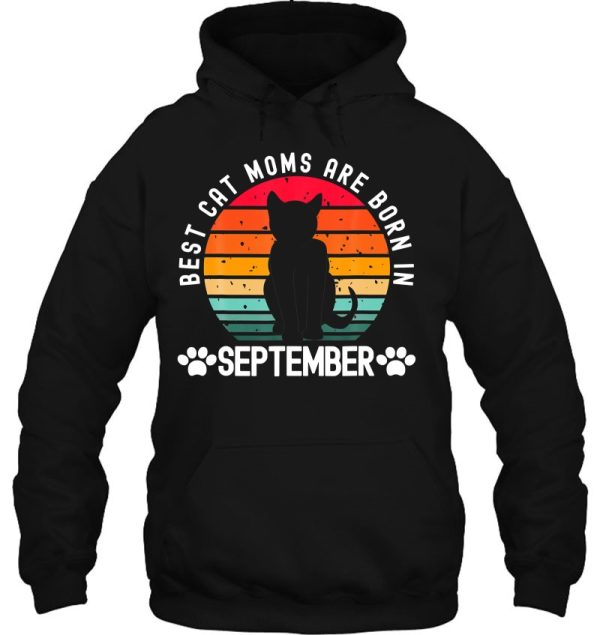 Best Cat Moms Born In September Retro Birthday Men Cat Mommy