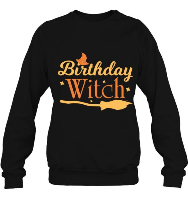 Birthday Witch Scary Funny Halloween Tee For Women And Girls