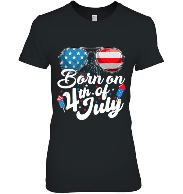 Born On 4Th Of July Birthday Sunglasses Fireworks Patriotic