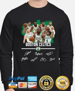 Boston Celtics Basketball Team Players Signatures T Shirt 3