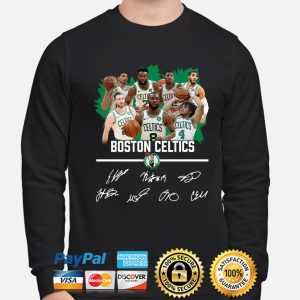 Boston Celtics Basketball Team Players Signatures T Shirt 3