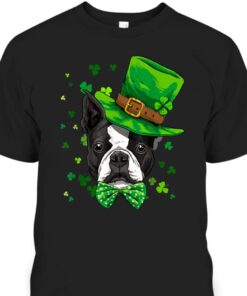 Boston Terrier Leprechaun St Patricks Day Dog Boys T-Shirt 1 Boston Terrier Leprechaun St Patricks Day Dog Boys T Shirt 2