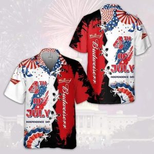 Budweiser Beer Hawaiian Shirt Independence Day 4th Of July