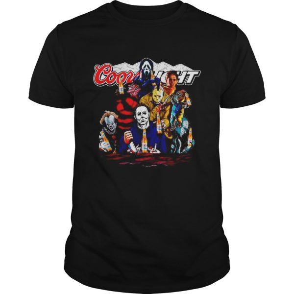 Coors Light T-Shirt With Horror Halloween Characters