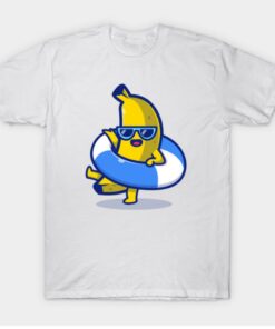 Cute Banana Wearing Balloon Summer 2022 T Shirt 1