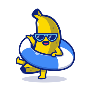 Cute Banana Wearing Balloon Summer 2022 T Shirt 2