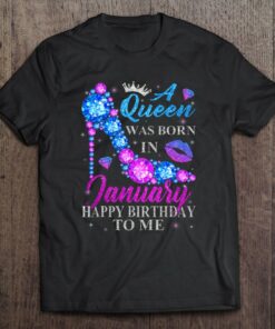 Cute High Heel Bday Girl Women A Queen Was Born In January 1
