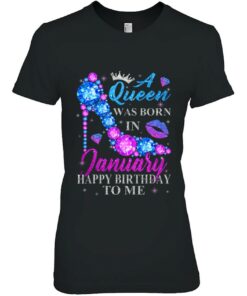 Cute High Heel Bday Girl Women A Queen Was Born In January 2