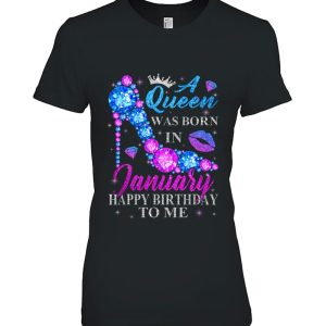 Cute High Heel Bday Girl Women A Queen Was Born In January 2