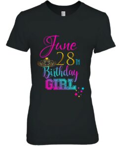 Cute June 28 Birthday Girl Shirt Party Outfit Women Girls 2