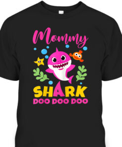 Cute Mothers Day T Shirt Mommy Shark Doo Doo Doo 1