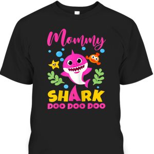 Cute Mothers Day T Shirt Mommy Shark Doo Doo Doo 1