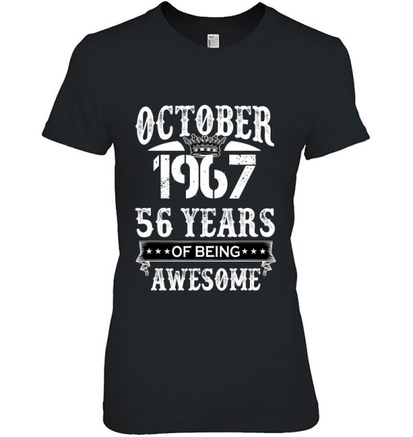 Cute October 1967 56 Years Of Being Awesome Birthday Costume