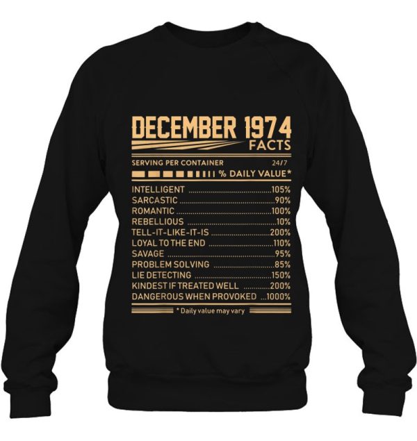 December 1974 Facts Serving Per Container