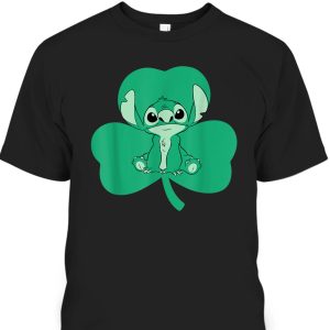 Disney Lilo And Stitch Green Shamrock St Patrick’s Day T-Shirt