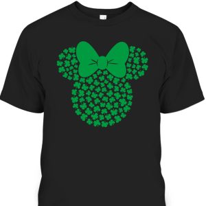 Disney Minnie Mouse Icon Green Shamrocks St Patrick’s Day T-Shirt