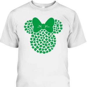 Disney Minnie Mouse Icon Green Shamrocks St Patrick’s Day T-Shirt