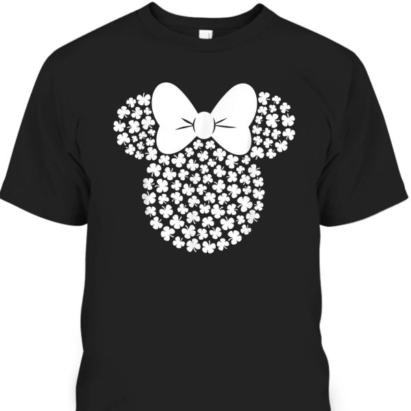 Disney Minnie Mouse Icon White Shamrocks St Patrick’s Day T-Shirt