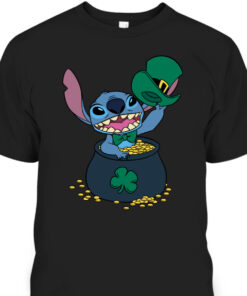 Disney Stitch Pot Of Gold Shamrock St Patricks Day T Shirt 1