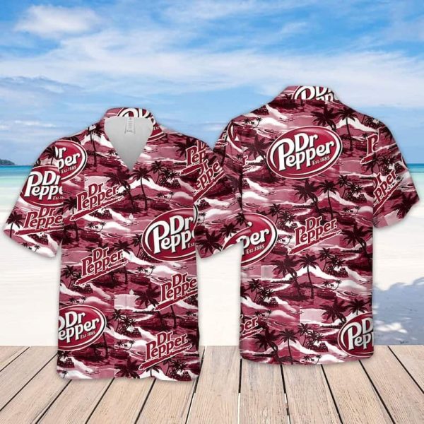 Dr.Pepper Beer Hawaiian Shirt Island Pattern Gift For Beach Holiday
