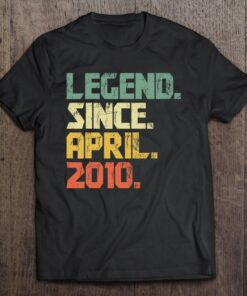 Funny 12 Years Old Shirt Boys Girls Legend Since April 2010 Birthday 1
