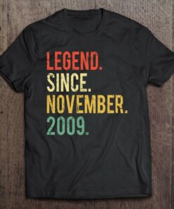 Funny 13 Years Old Shirt Vintage Legend Since November 2009 Birthday 1