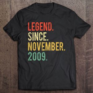 Funny 13 Years Old Shirt- Vintage Legend Since November 2009 Birthday