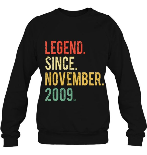Funny 13 Years Old Shirt- Vintage Legend Since November 2009 Birthday