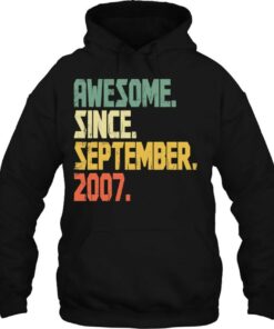 Funny 15 Years Old Shirt- Awesome Since September 2007 Vintage 2 Funny 15 Years Old Shirt Awesome Since September 2007 Vintage 3