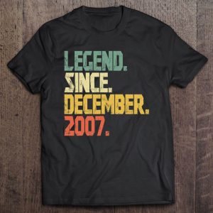 Funny 16 Years Old Shirt- Vintage Legend Since December 2007 Retro