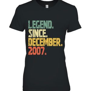 Funny 16 Years Old Shirt- Vintage Legend Since December 2007 Retro