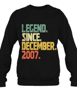 Funny 16 Years Old Shirt Vintage Legend Since December 2007 Retro 4