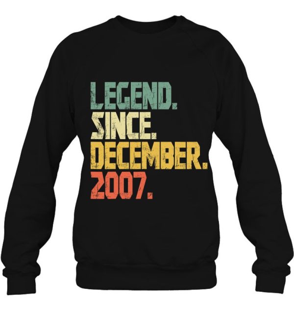 Funny 16 Years Old Shirt- Vintage Legend Since December 2007 Retro