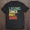 Funny 18 Years Old Shirt Boys Girls Legend Since May 2005 Vintage