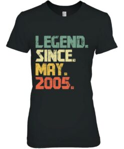 Funny 18 Years Old Shirt Boys Girls Legend Since May 2005 Vintage 2