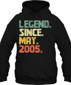 Funny 18 Years Old Shirt Boys Girls Legend Since May 2005 Vintage 3